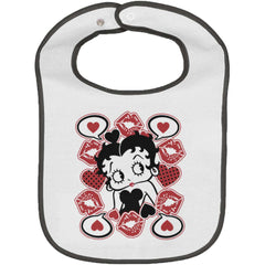 Betty In Love Trimmed White Snap Bib-Direct To Garment Print-Brisco Baby