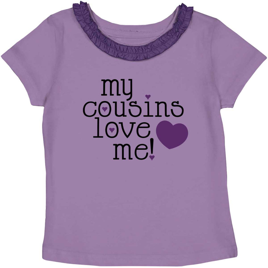 Cousins Love Me Toddler Ruffled Trim T-Shirt-Direct To Garment Print-Brisco Baby