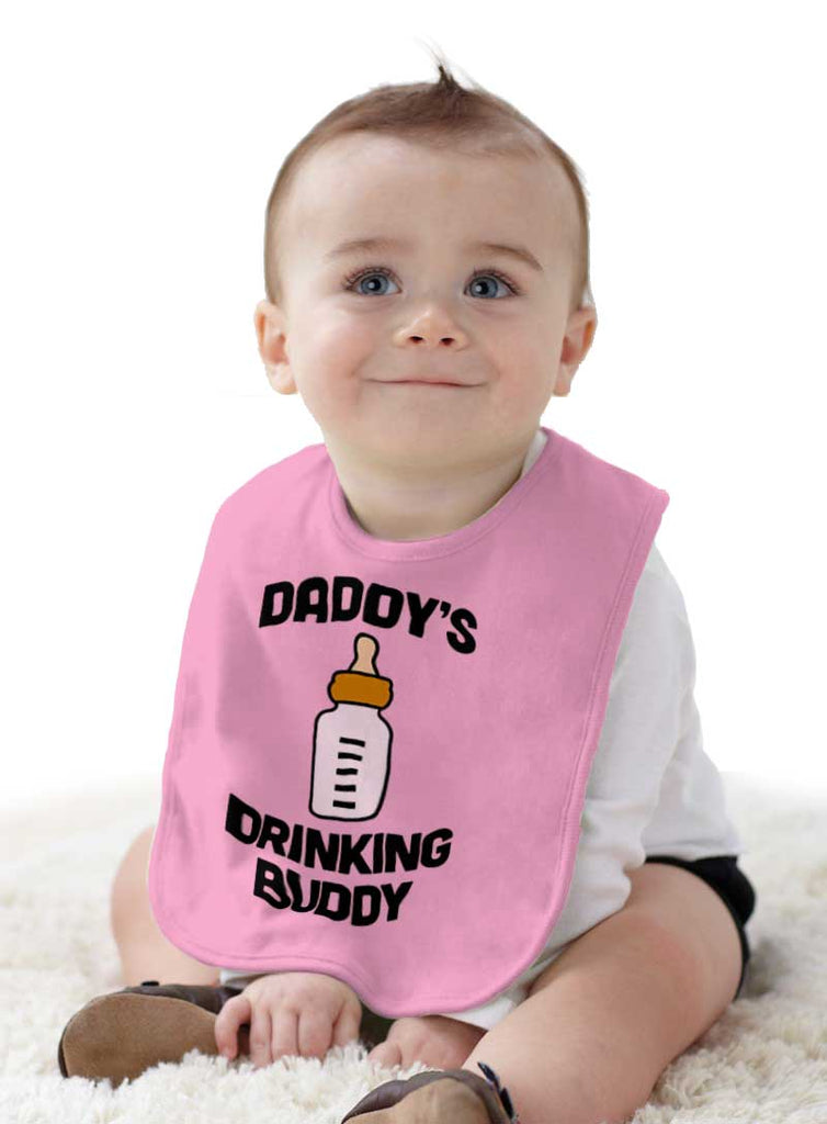 Dad Drinking Buddy Infant Baby Bib-Direct To Garment Print-Brisco Baby