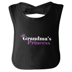 Grandma's Princess Infant Baby Bib-Direct To Garment Print-Brisco Baby
