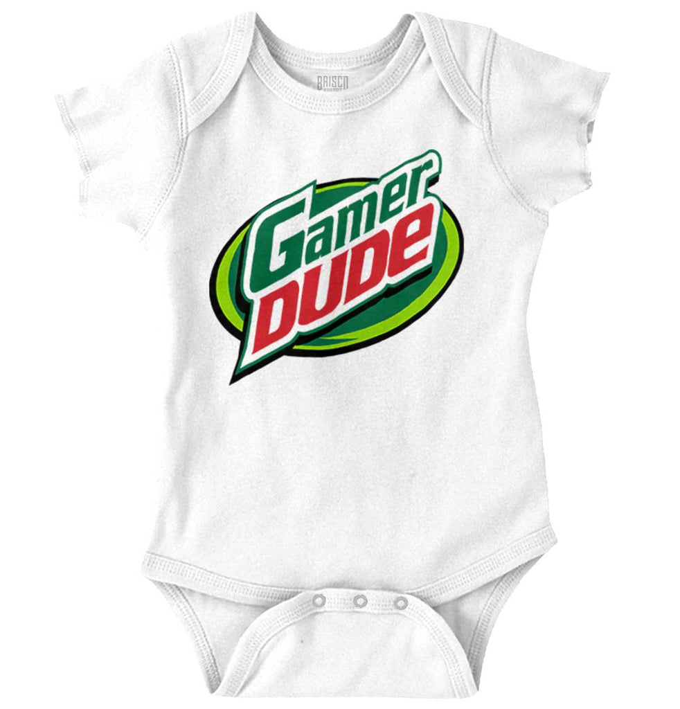 Gamer Dude Video Gaming Geek Romper Bodysuit-Direct To Garment Print-Brisco Baby