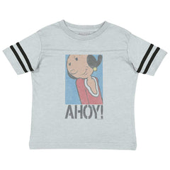 Ahoy Olive Oyl Toddler Football Jersey Tee-Direct To Garment Print-Brisco Baby