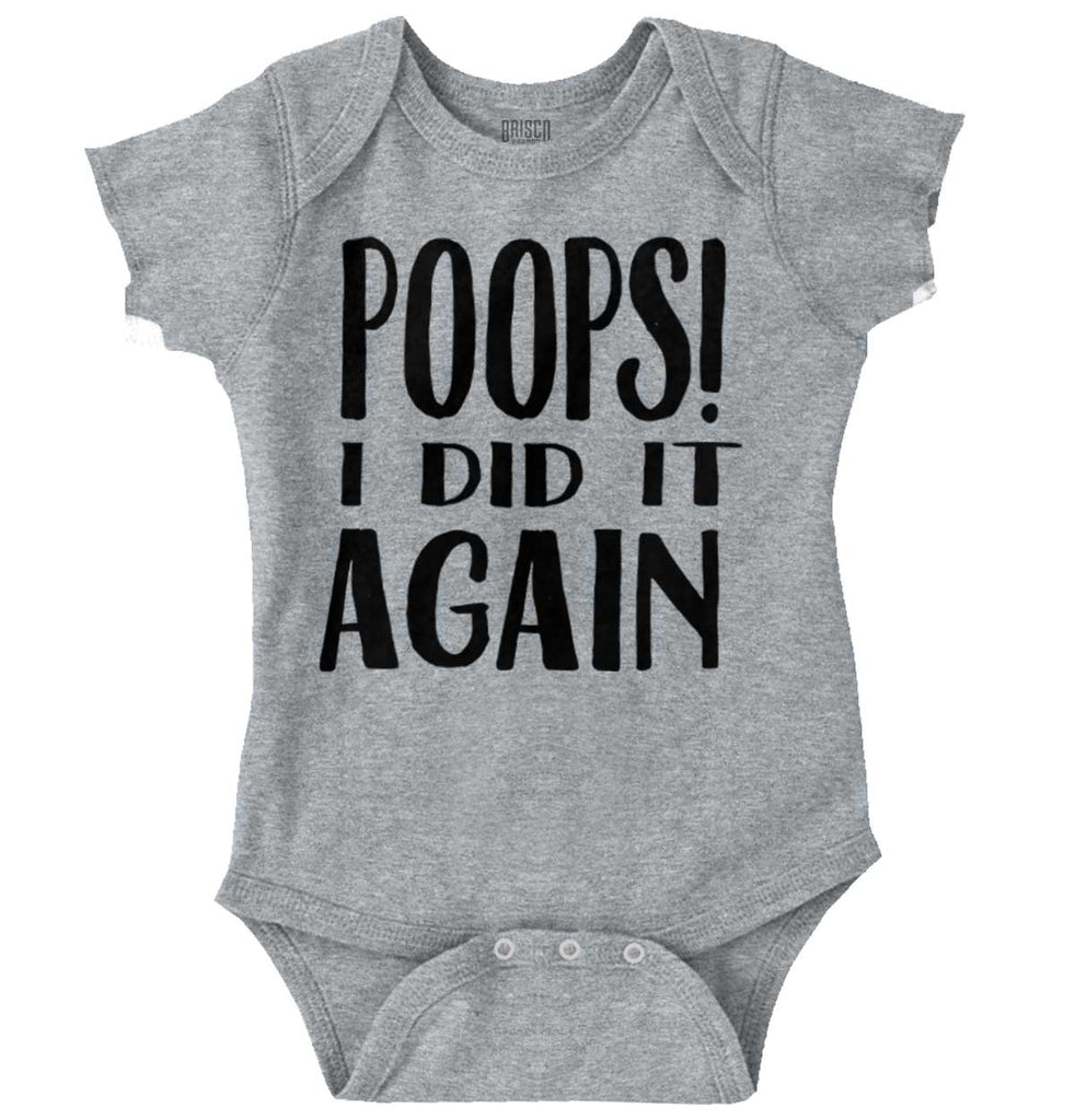 Poops I Did It Again Romper Bodysuit-Direct To Garment Print-Brisco Baby