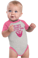 Dad's Beard Raglan Romper Bodysuit-Direct To Garment Print-Brisco Baby