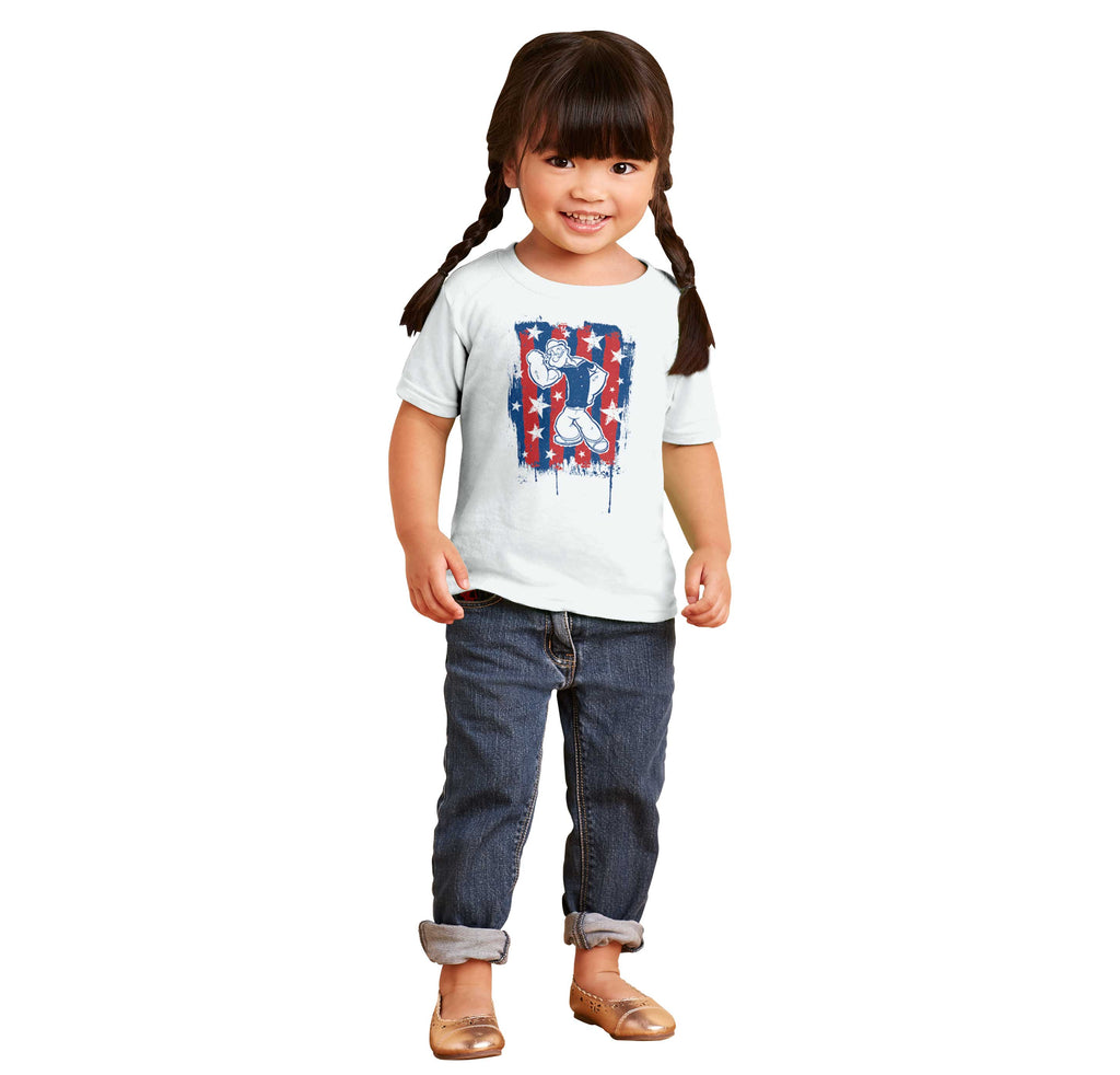 Stars Stripes Popeye Infant Toddler T Shirt-Direct To Garment Print-Brisco Baby