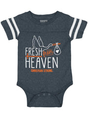 Fresh From Heaven Football Romper Bodysuit-Direct To Garment Print-Brisco Baby