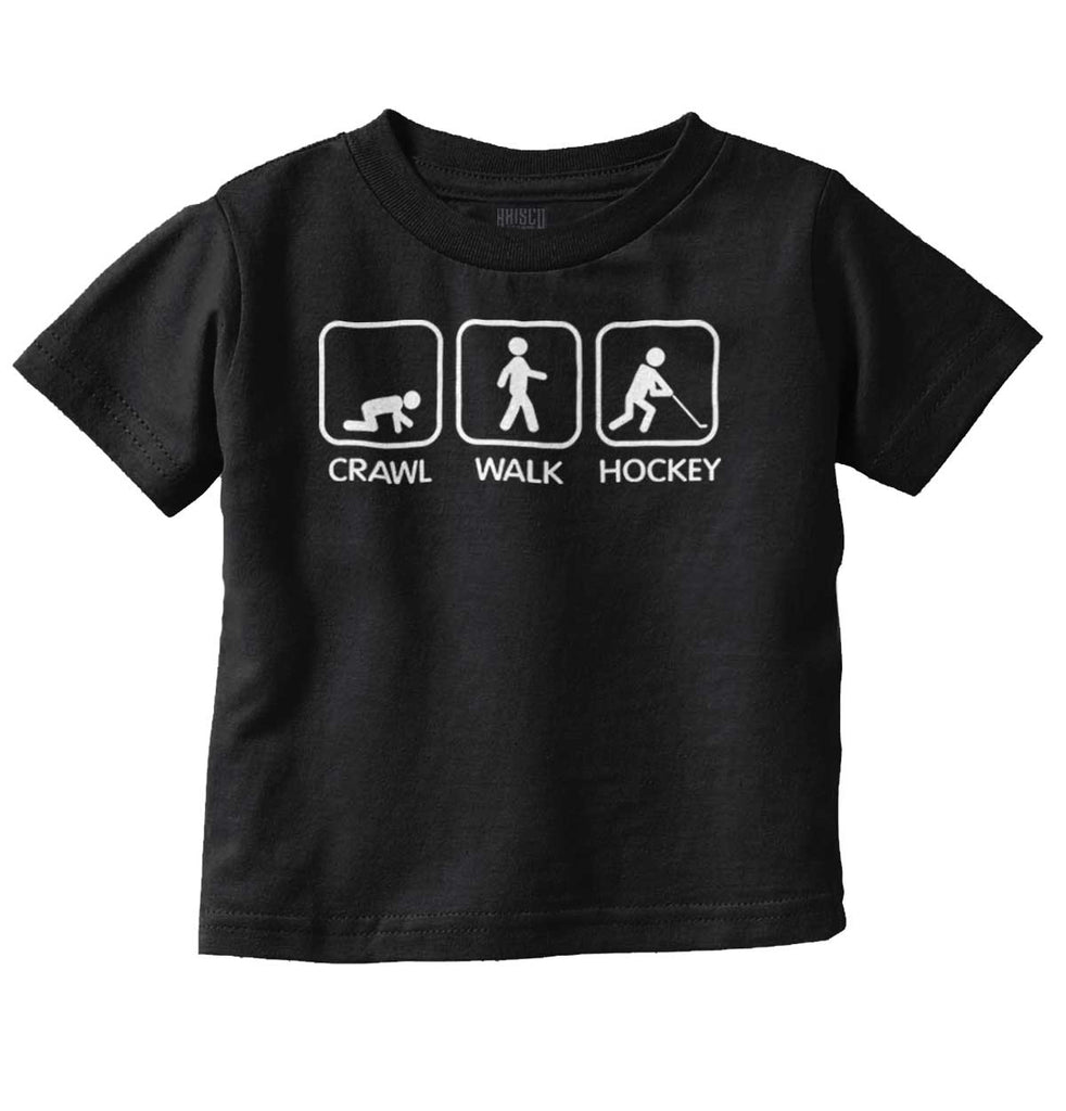 Crawl Walk Hockey Infant Toddler T Shirt-Direct To Garment Print-Brisco Baby