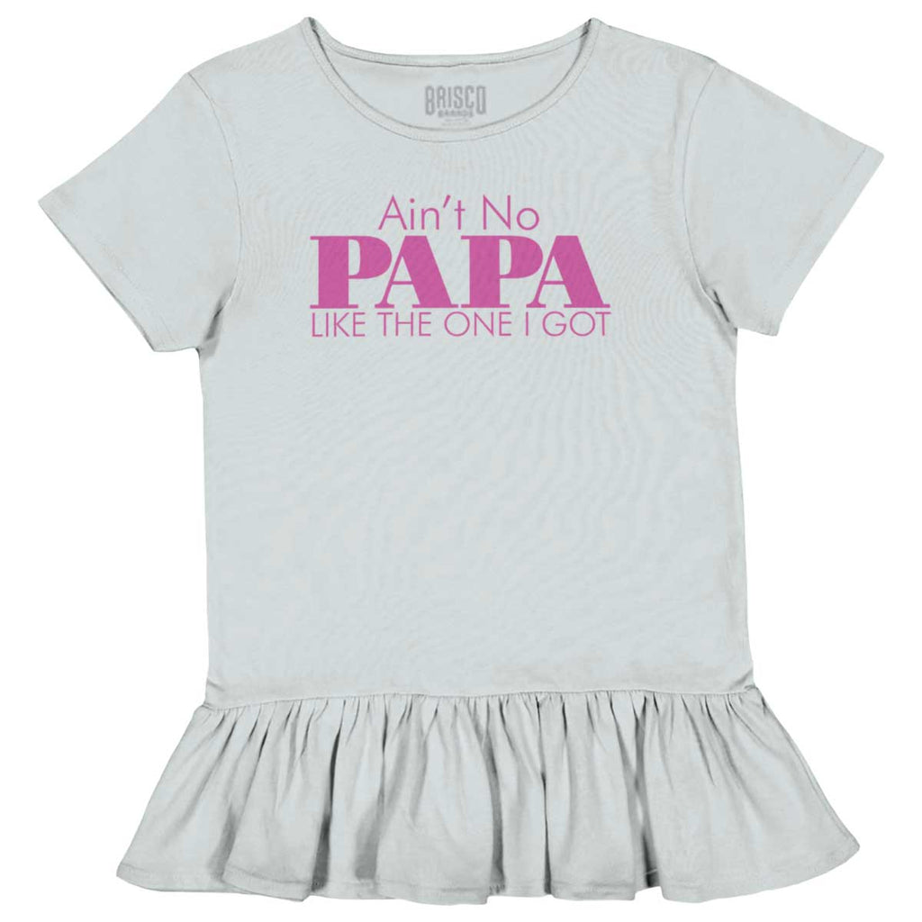 No Papa Like Me Toddler Ruffle Bottom Tee-Direct To Garment Print-Brisco Baby
