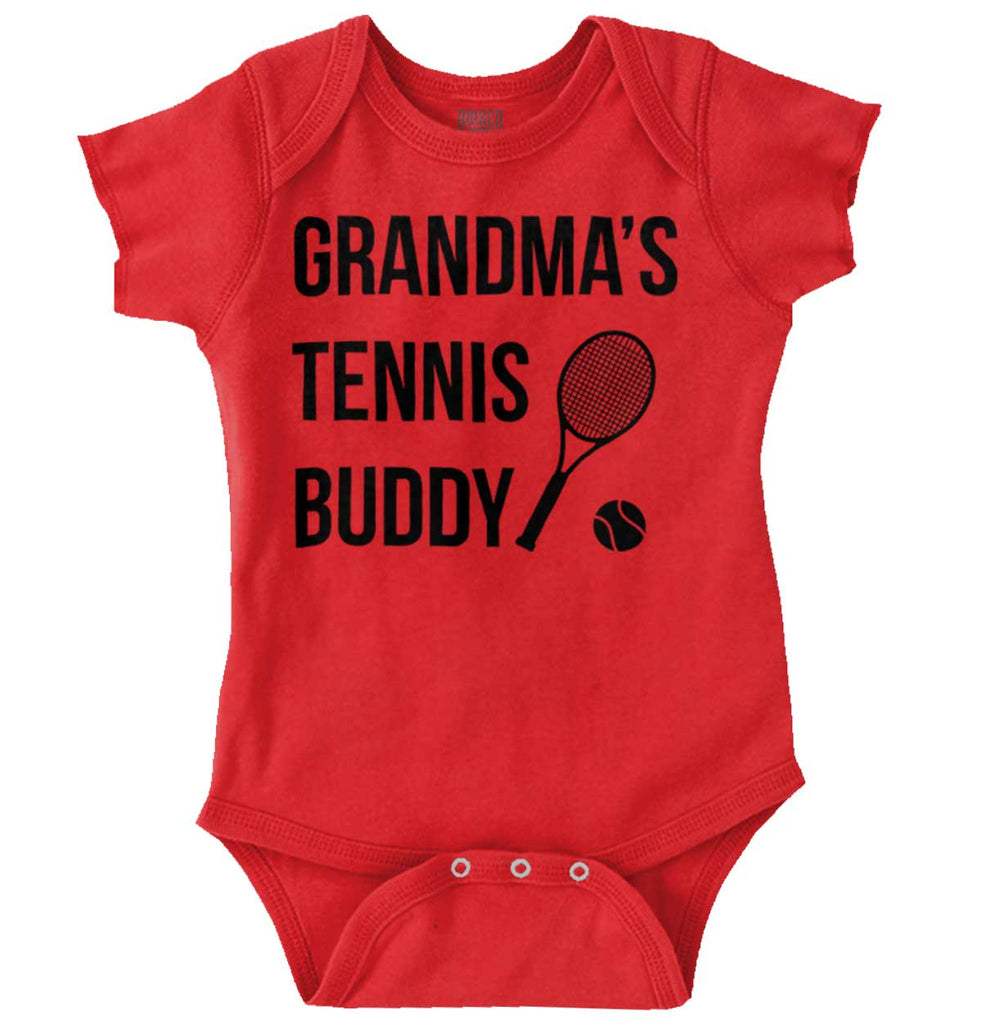 Grandma's Tennis Buddy Romper Bodysuit-Direct To Garment Print-Brisco Baby