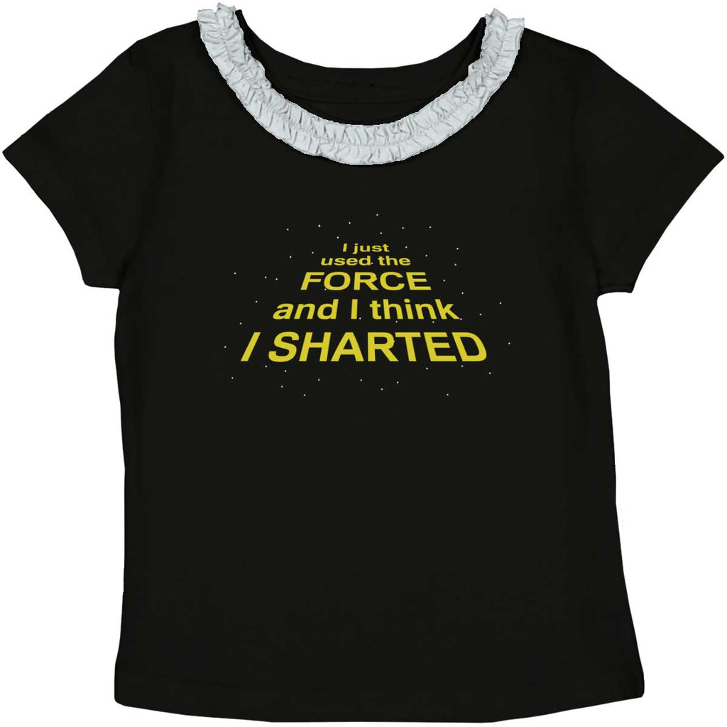 Used The Force Toddler Ruffled Trim T-Shirt-Direct To Garment Print-Brisco Baby