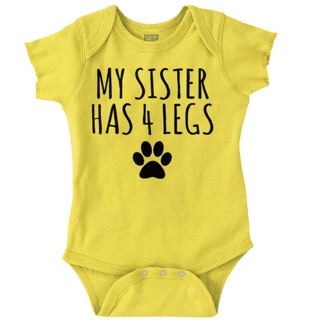 Sister has 4 legs Romper Bodysuit-Direct To Garment Print-Brisco Baby