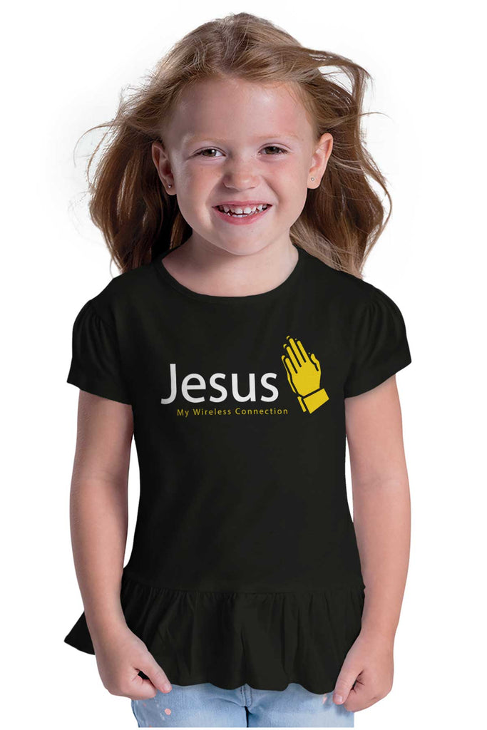 Jesus Connection Toddler Ruffle Bottom Tee-Direct To Garment Print-Brisco Baby