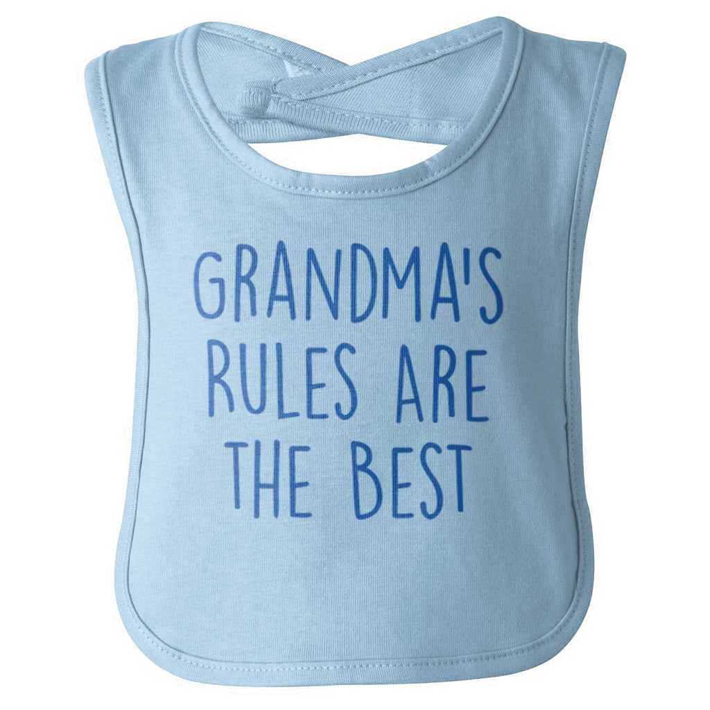 Grandma's Rules Are The Best Infant Baby Bib-Direct To Garment Print-Brisco Baby