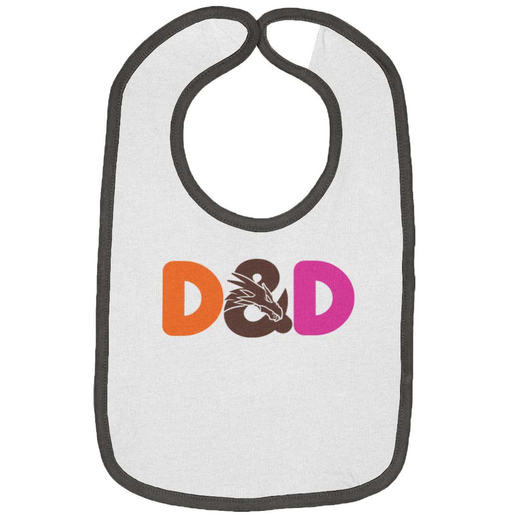 Dungeons Fantasy Tabletop Gamer Trimmed Colored Velcro Bib-Direct To Garment Print-Brisco Baby