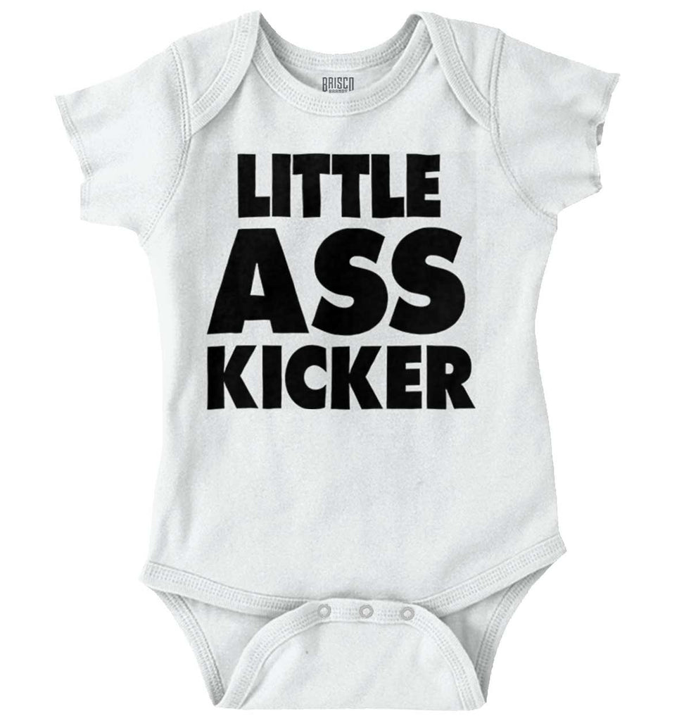 Little Ass Kicker Romper Bodysuit-Direct To Garment Print-Brisco Baby