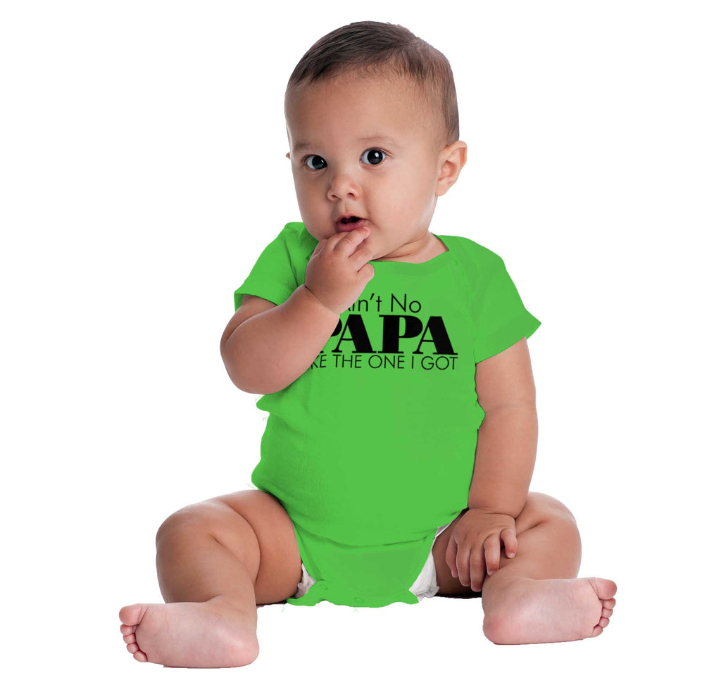 Ain't No Papa Like Mine Romper Bodysuit-Direct To Garment Print-Brisco Baby