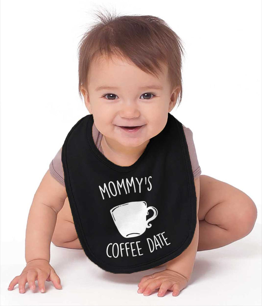 Mommy's Coffee Date Infant Baby Bib-Direct To Garment Print-Brisco Baby