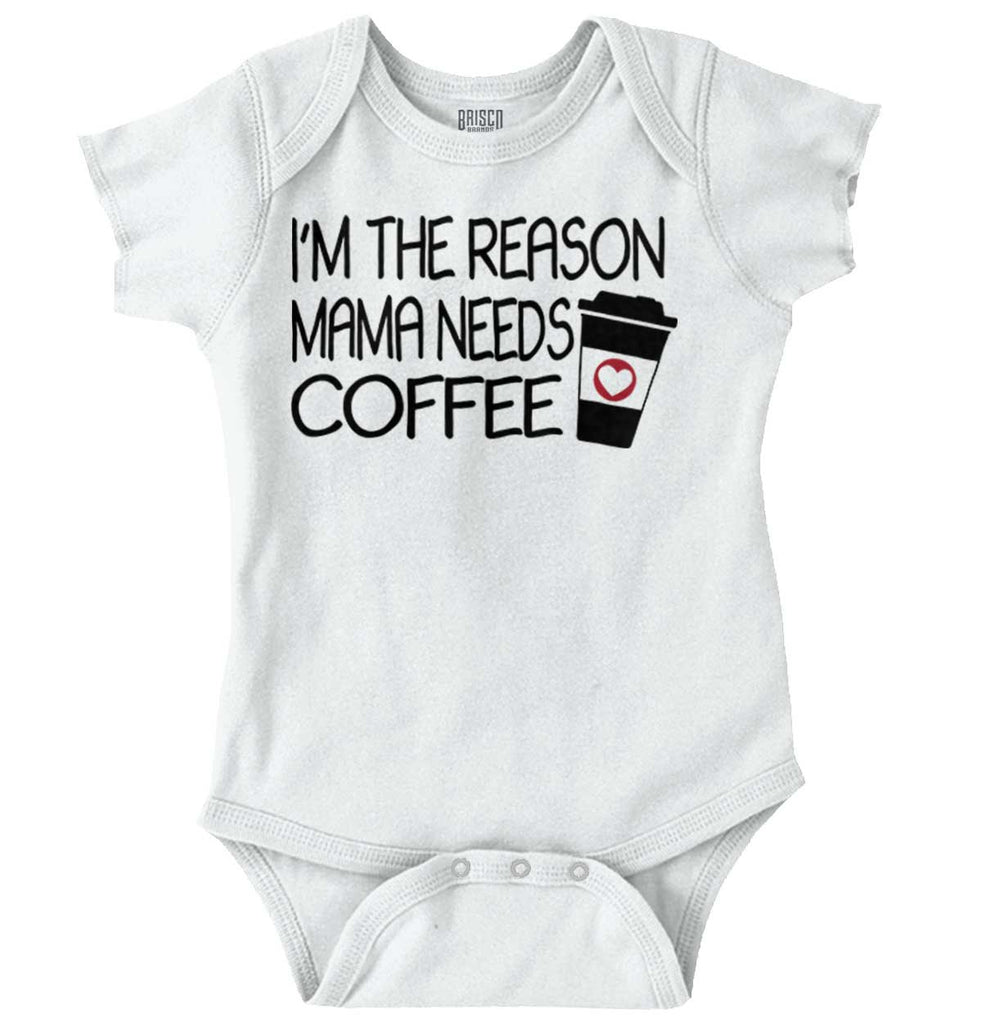 Mama Needs Coffee Romper Bodysuit-Direct To Garment Print-Brisco Baby