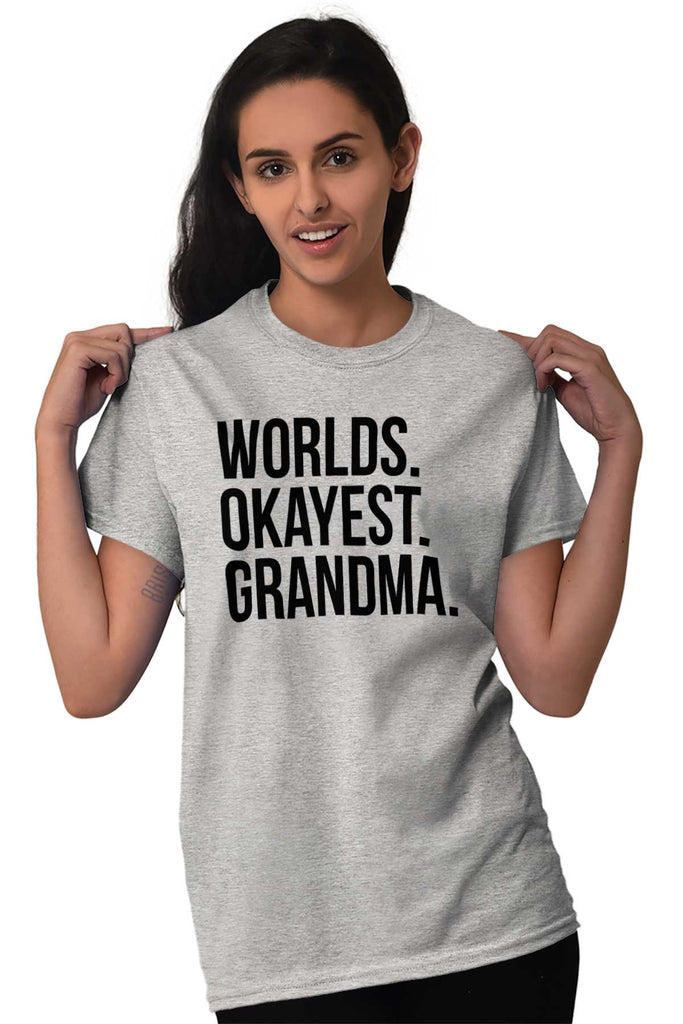 Worlds Okayest Grandma T Shirt-Direct To Garment Print-Brisco Baby