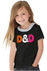 Dungeons Fantasy Tabletop Gamer Toddler Ruffled Trim T-Shirt-Direct To Garment Print-Brisco Baby