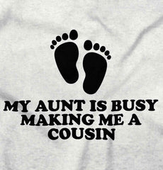 My Aunt Is Busy Infant Baby Bib-Direct To Garment Print-Brisco Baby