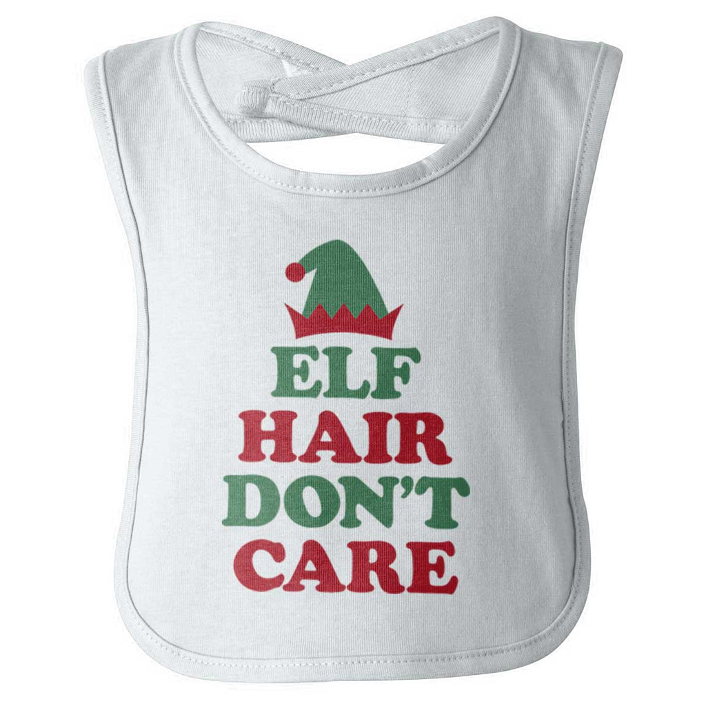 Elf Hair Don't Care Infant Baby Bib-Direct To Garment Print-Brisco Baby
