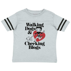 Walking Dogs Toddler Football Jersey Tee-Direct To Garment Print-Brisco Baby
