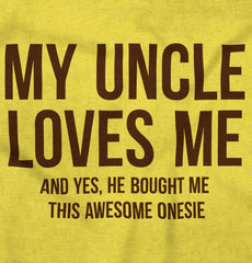 Uncle Loves Me Bought Shirt Romper Bodysuit-Direct To Garment Print-Brisco Baby