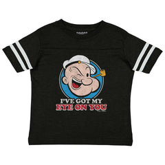 Got My Eye On You Toddler Football Jersey Tee-Direct To Garment Print-Brisco Baby