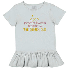 Jealous Of Chosen One Toddler Ruffle Bottom Tee-Direct To Garment Print-Brisco Baby