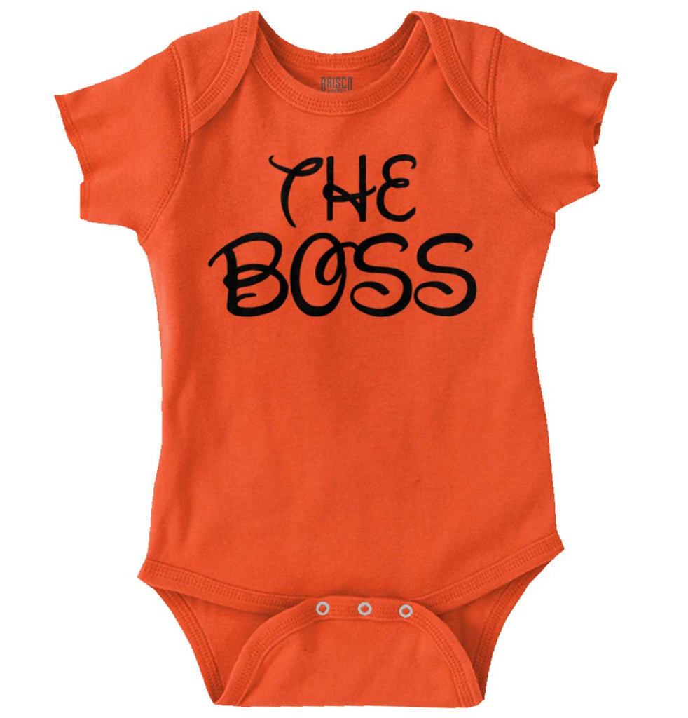 The Boss Romper Bodysuit-Direct To Garment Print-Brisco Baby