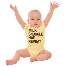 Milk Snuggle Nap Romper Bodysuit-Direct To Garment Print-Brisco Baby