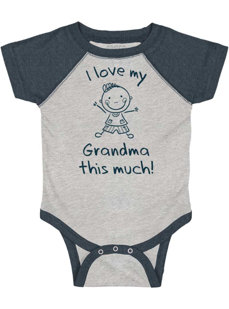 Love My Grandma Raglan Romper Bodysuit-Direct To Garment Print-Brisco Baby