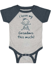 Love My Grandma Raglan Romper Bodysuit-Direct To Garment Print-Brisco Baby