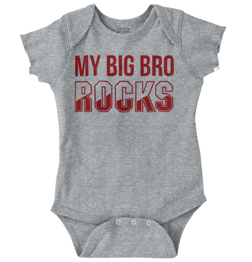 My Big Bro Rocks Romper Bodysuit-Direct To Garment Print-Brisco Baby