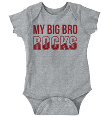 My Big Bro Rocks Romper Bodysuit-Direct To Garment Print-Brisco Baby