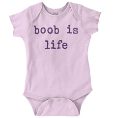 Boob Is Life Romper Bodysuit-Direct To Garment Print-Brisco Baby