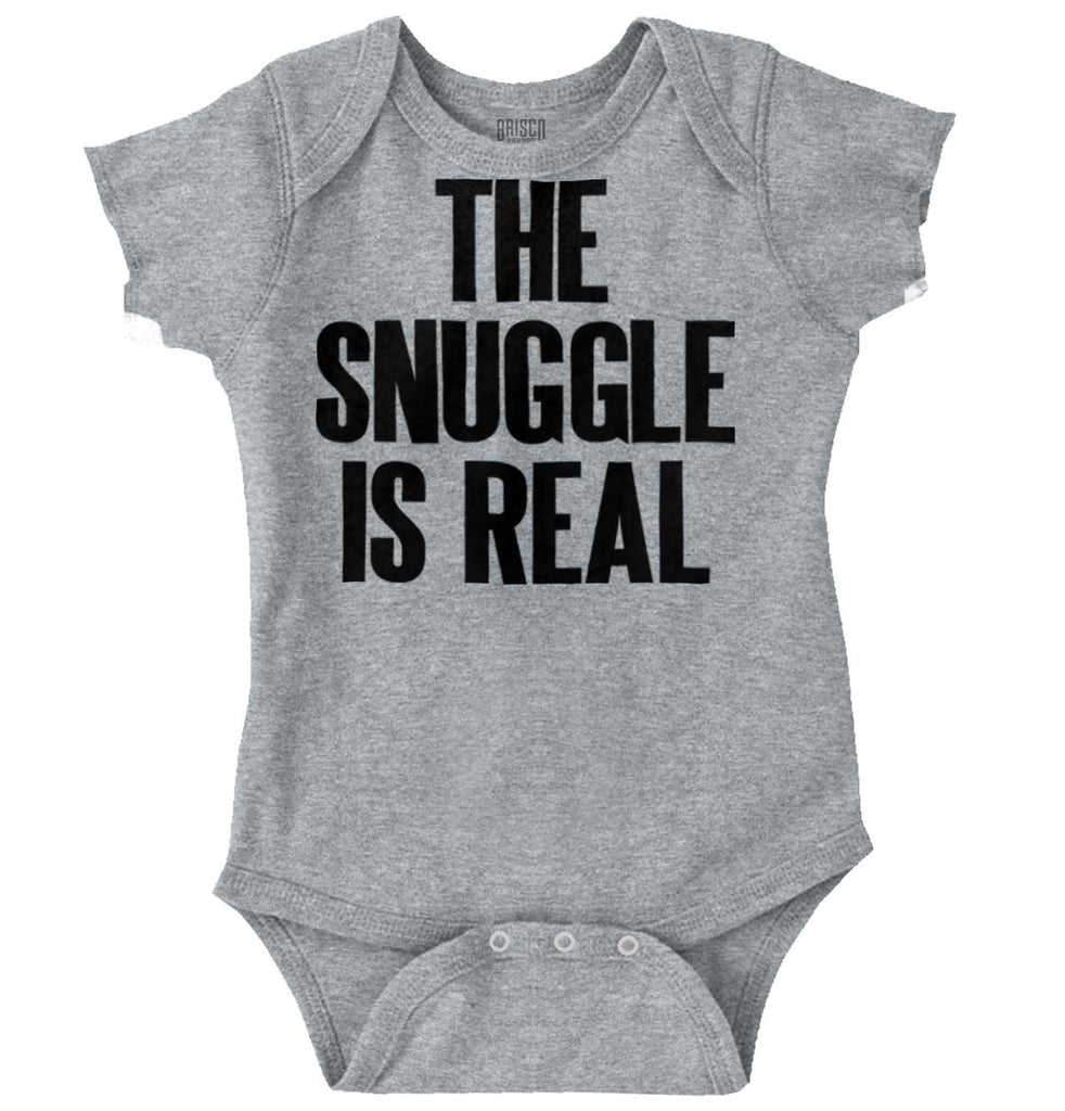 Snuggle Is Real Romper Bodysuit-Direct To Garment Print-Brisco Baby