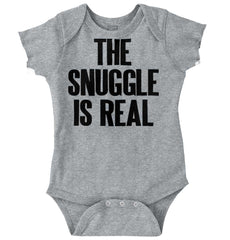 Snuggle Is Real Romper Bodysuit-Direct To Garment Print-Brisco Baby