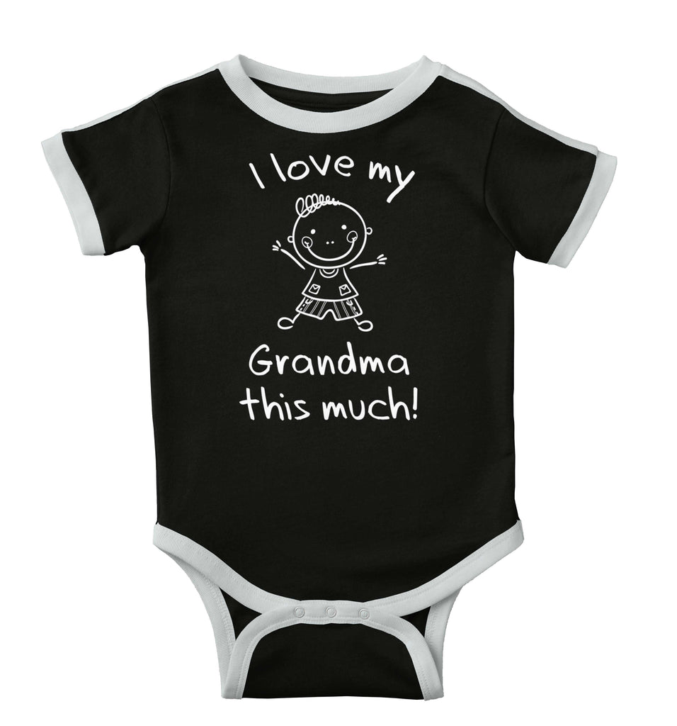 Love My Grandma Ringer Romper Bodysuit-Direct To Garment Print-Brisco Baby