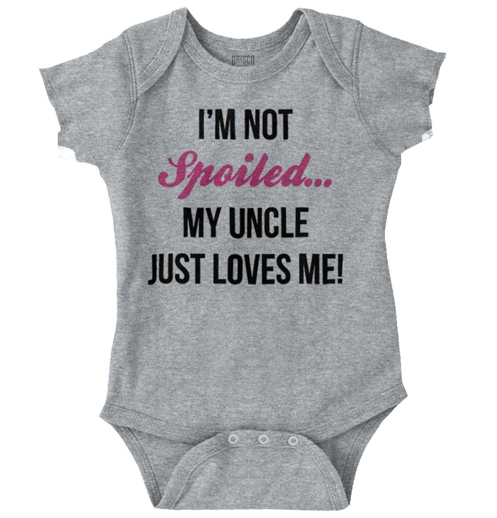 Not Spoiled Uncle Loves Me Romper Bodysuit-Direct To Garment Print-Brisco Baby