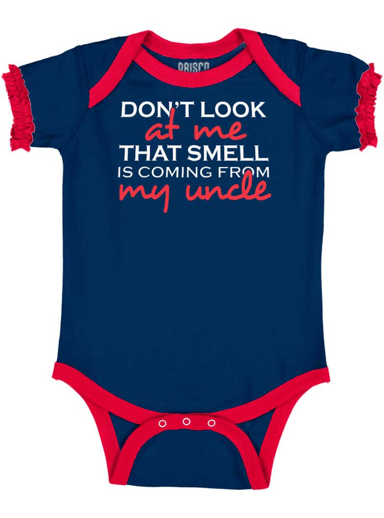 That Smell Baby Ruffled Trim Romper-Direct To Garment Print-Brisco Baby