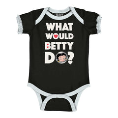 What Would Betty Do Baby Ruffled Trim Romper-Direct To Garment Print-Brisco Baby