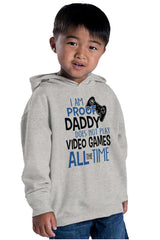 Daddy Plays Video Games Toddler Pullover Hoodie-Direct To Garment Print-Brisco Baby