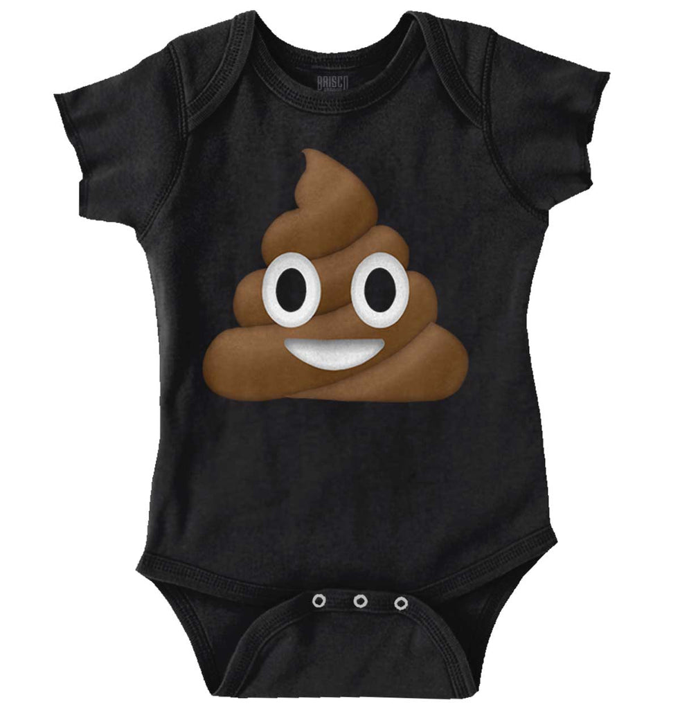 Poop Emoji Romper Bodysuit-Direct To Garment Print-Brisco Baby