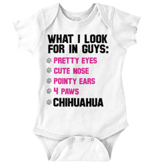 Chihuahua Checklist Romper Bodysuit-Direct To Garment Print-Brisco Baby