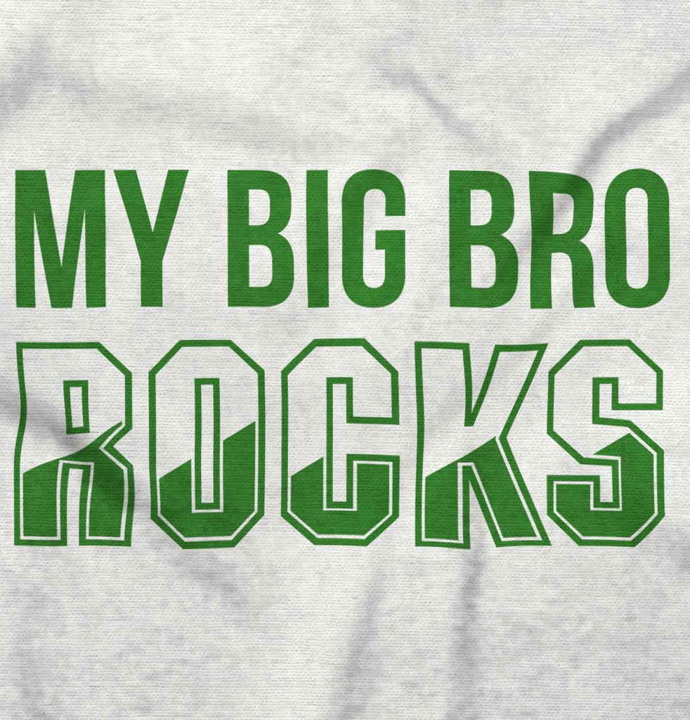 My Big Bro Rocks Infant Baby Bib-Direct To Garment Print-Brisco Baby