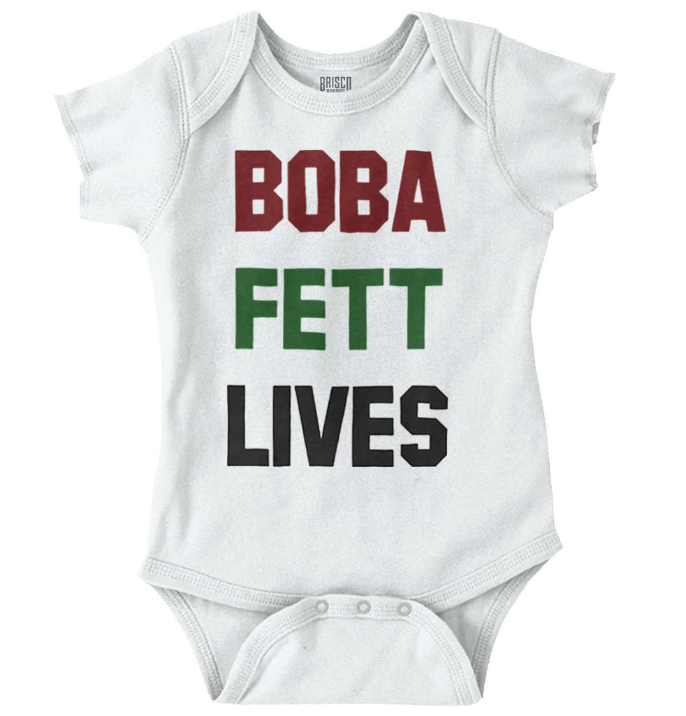 Boba Fett Lives Romper Bodysuit-Direct To Garment Print-Brisco Baby