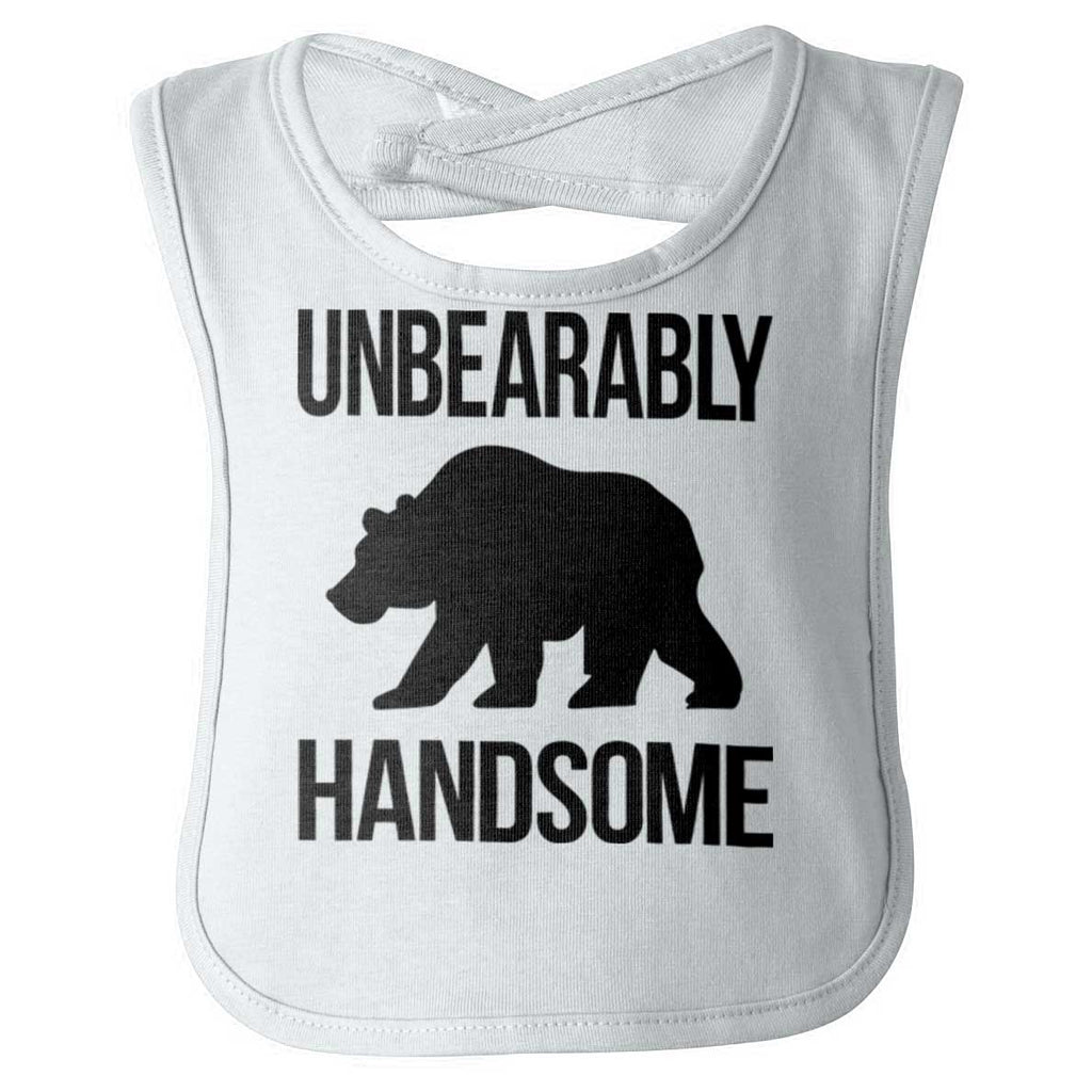 Unbearably Handsome Infant Baby Bib-Direct To Garment Print-Brisco Baby