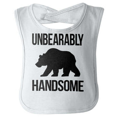 Unbearably Handsome Infant Baby Bib-Direct To Garment Print-Brisco Baby